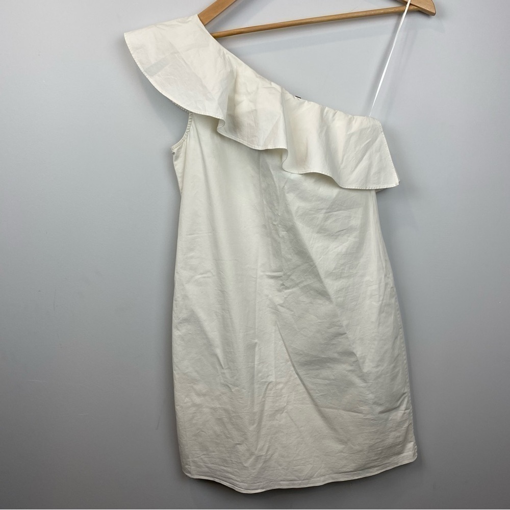THEORY • Alexandra Poplin One Shoulder Ruffle Dress - Picture 3 of 9
